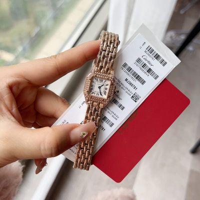 Panthere de Cartier 27*37MM Swiss Quartz Movement Rose Gold Bracelet Women Watch